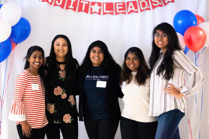 Students posing for a picture at the NJIT L.E.A.D.S. 2020 Conference