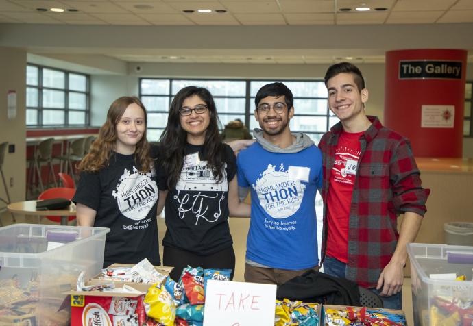HighlanderThon posing for a picture at the service project station, which they ran at NJIT L.E.A.D.S. 2020